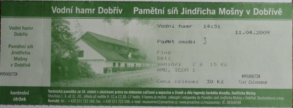 Dobřív - Vodní hamr a Pamětní síň Jindřicha Mošny